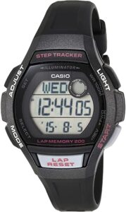 Casio Women's Runner Quartz Running Watch with Resin Strap, Black, 19.3 (Model: LWS-2000H-1AVCF)