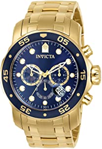 0073  Invicta Diver Men'sPro Collection Gold-Plated 18k Watch